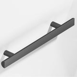 Colonial Bronze - 12'' center-to-center, 16'' overall, 1'' diameter Half-round Cabinet Pull, Appliance Pull, Door Pull, Shower Door Pull with straight posts hand finished in Matte Graphite - Matte Graphite