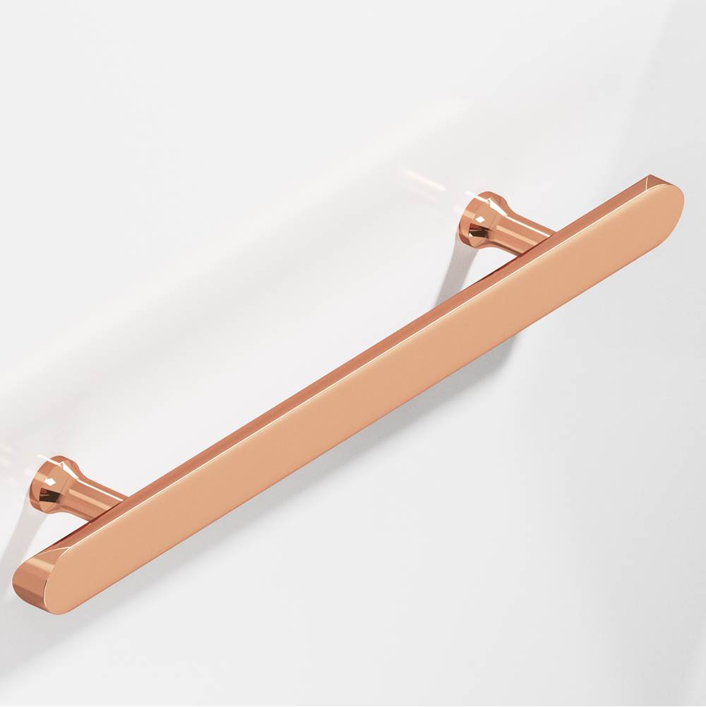 Colonial Bronze - 12'' center-to-center, 16'' overall, 1'' diameter Half-round Cabinet Pull, Appliance Pull, Door Pull, Shower Door Pull with flared posts and rounded ends hand finished in Polished Copper - Polished Copper