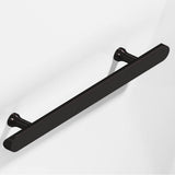 Colonial Bronze - 1'' diameter custom length Half-round Pull with flared posts and rounded ends hand finished in Satin Black - Satin Black
