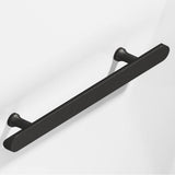 Colonial Bronze - 8'' center-to-center, 12'' overall, 1'' diameter Half-round Cabinet Pull, Appliance Pull, Door Pull, Shower Door Pull with flared posts and rounded ends hand finished in Frost Black - Frost Black