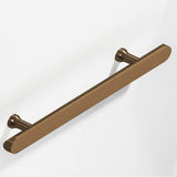 Colonial Bronze - 18'' center-to-center, 22'' overall, 1'' diameter Half-round Appliance Pull, Door Pull, Shower Door Pull with flared posts and rounded ends hand finished in Light Statuary Bronze - Light Statuary Bronze