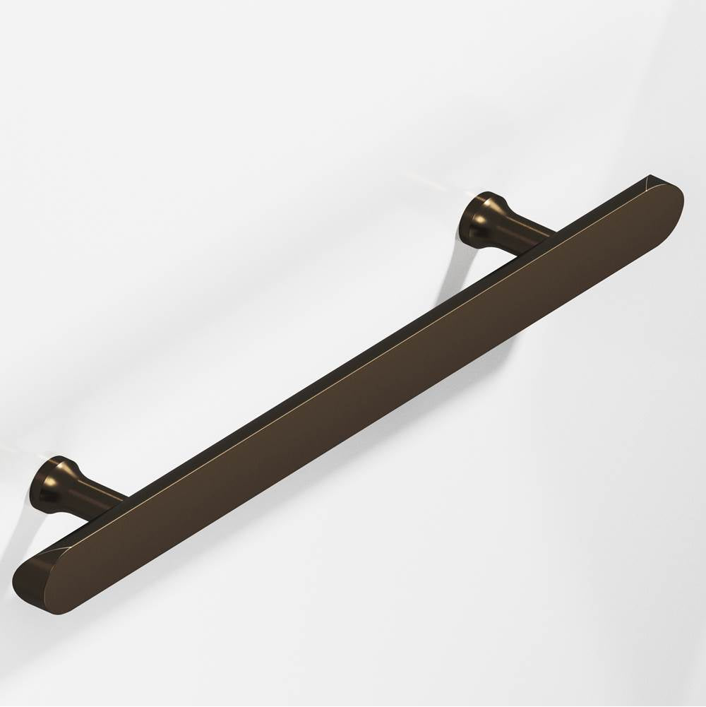 Colonial Bronze - 18'' center-to-center, 22'' overall, 1'' diameter Half-round Appliance Pull, Door Pull, Shower Door Pull with flared posts and rounded ends hand finished in Oil Rubbed Bronze - Oil Rubbed Bronze
