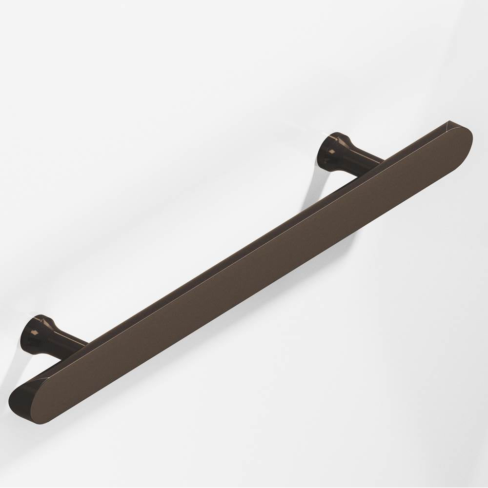 Colonial Bronze - 10'' center-to-center, 14'' overall, 1'' diameter Half-round Cabinet Pull, Appliance Pull, Door Pull, Shower Door Pull with flared posts and rounded ends hand finished in Dark Statuary Bronze - Dark Statuary Bronze