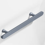 Colonial Bronze - 12'' center-to-center, 16'' overall, 1'' diameter Half-round Cabinet Pull, Appliance Pull, Door Pull, Shower Door Pull with flared posts and rounded ends hand finished in Frost Chrome - Frost Chrome