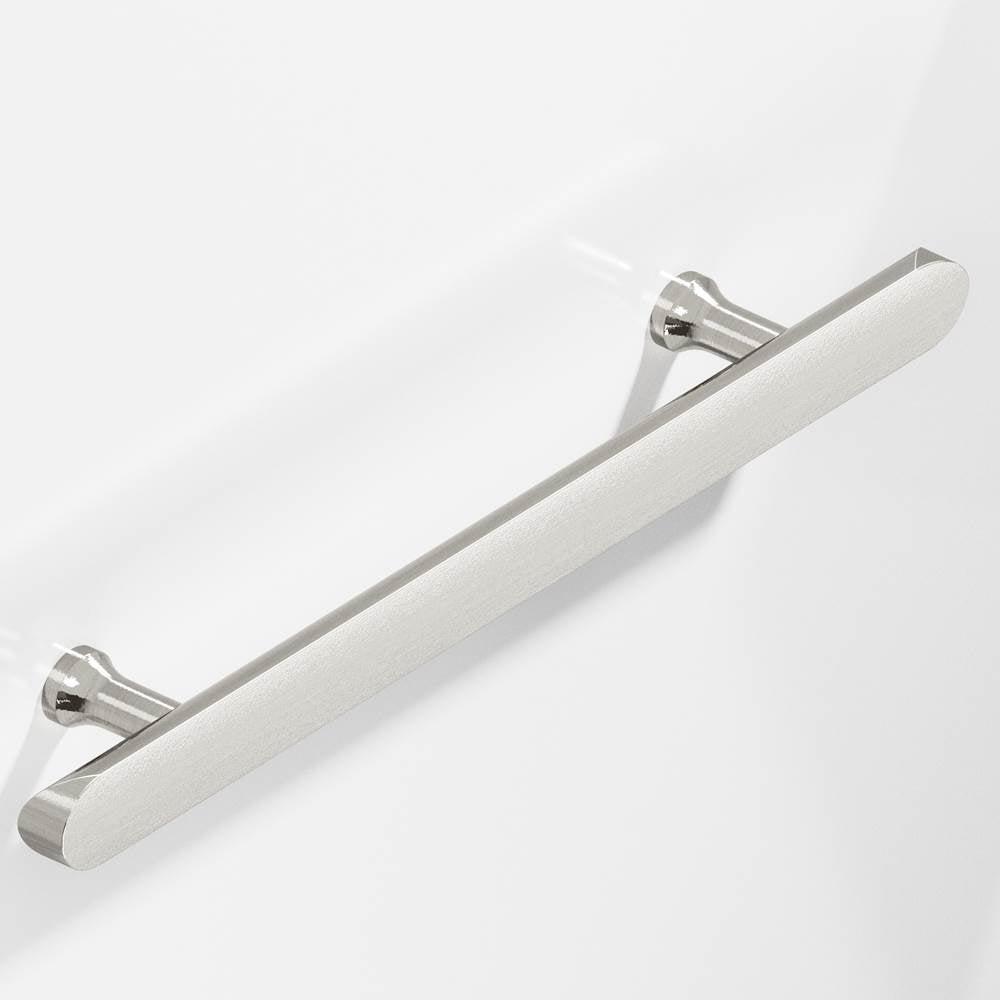 Colonial Bronze - 6'' center-to-center, 10'' overall, 1'' diameter Half-round Cabinet Pull, Appliance Pull, Door Pull, Shower Door Pull with flared posts and rounded ends hand finished in Nickel Stainless - Nickel Stainless