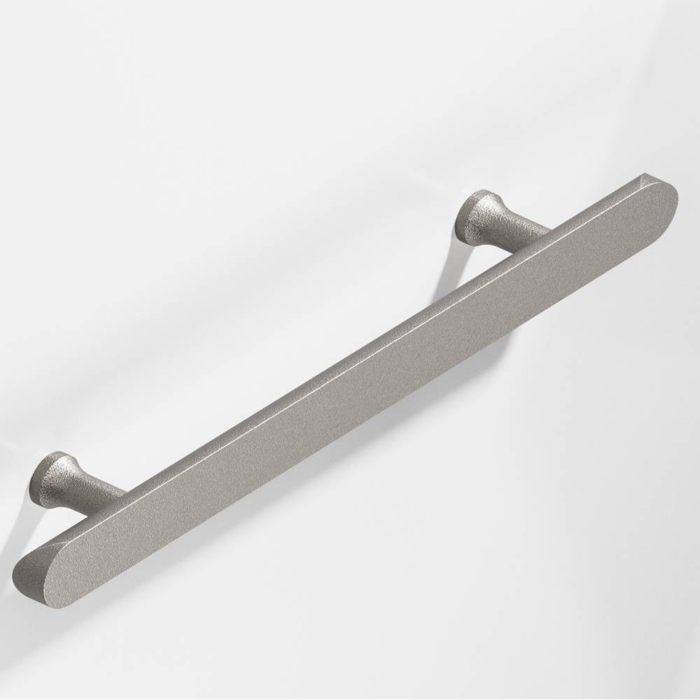 Colonial Bronze - 8'' center-to-center, 12'' overall, 1'' diameter Half-round Cabinet Pull, Appliance Pull, Door Pull, Shower Door Pull with flared posts and rounded ends hand finished in Frost Nickel - Frost Nickel