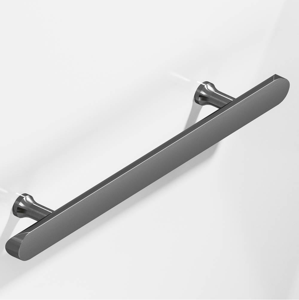 Colonial Bronze - 8'' center-to-center, 12'' overall, 1'' diameter Half-round Cabinet Pull, Appliance Pull, Door Pull, Shower Door Pull with flared posts and rounded ends hand finished in Graphite - Graphite