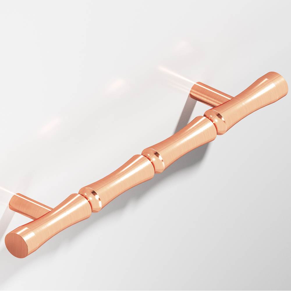 Colonial Bronze - 4.5'' center-to-center, 6.5'' overall, 0.5'' diameter Bamboo Cabinet Pull with straight posts hand finished in Satin Copper - Satin Copper