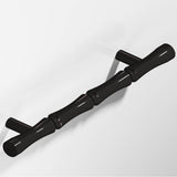 Colonial Bronze - 9.5'' center-to-center, 12.5'' overall, 1'' diameter Bamboo Appliance Pull, Door Pull, Shower Door Pull with straight posts hand finished in Satin Black - Satin Black