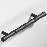 Colonial Bronze - 9.5'' center-to-center, 12.5'' overall, 1'' diameter Bamboo Appliance Pull, Door Pull, Shower Door Pull with straight posts hand finished in Distressed Satin Black - Distressed Satin Black
