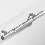 Colonial Bronze - 9.5'' center-to-center, 12.5'' overall, 1'' diameter Bamboo Appliance Pull, Door Pull, Shower Door Pull with straight posts hand finished in Satin Chrome - Satin Chrome