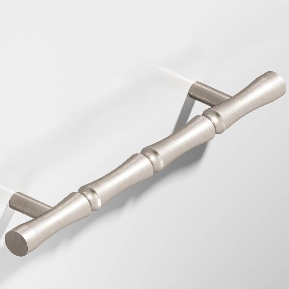 Colonial Bronze - 9.5'' center-to-center, 12.5'' overall, 0.75'' diameter Bamboo Appliance Pull, Door Pull with straight posts hand finished in Matte Satin Nickel - Matte Satin Nickel