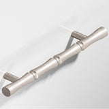 Colonial Bronze - 9.5'' center-to-center, 12.5'' overall, 0.75'' diameter Bamboo Appliance Pull, Door Pull with straight posts hand finished in Matte Satin Nickel - Matte Satin Nickel