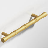 Colonial Bronze - 9.5'' center-to-center, 12.5'' overall, 1'' diameter Bamboo Appliance Pull, Door Pull, Shower Door Pull with straight posts hand finished in Frost Brass - Frost Brass