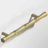 Colonial Bronze - 9.5'' center-to-center, 12.5'' overall, 0.75'' diameter Bamboo Appliance Pull, Door Pull with straight posts hand finished in Antique Brass - Antique Brass