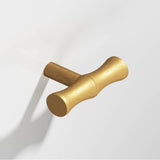 Colonial Bronze - 1.75'' overall, 0.5'' diameter Bamboo, T Cabinet Knob with straight post hand finished in Weathered Brass - Weathered Brass