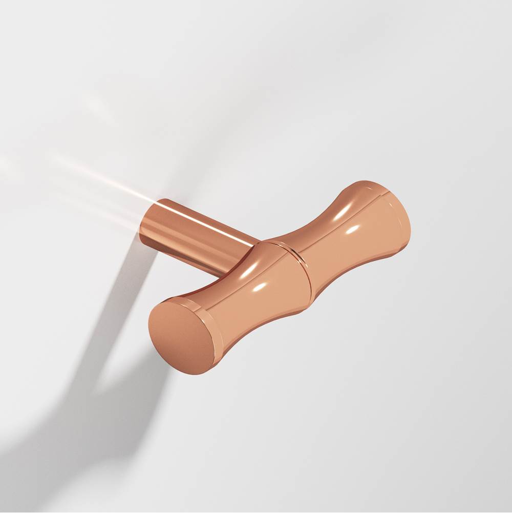 Colonial Bronze - 1.75'' overall, 0.5'' diameter Bamboo, T Cabinet Knob with straight post hand finished in Polished Copper - Polished Copper
