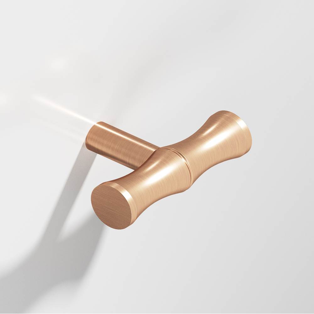 Colonial Bronze - 1.75'' overall, 0.5'' diameter Bamboo, T Cabinet Knob with straight post hand finished in Satin Bronze - Satin Bronze