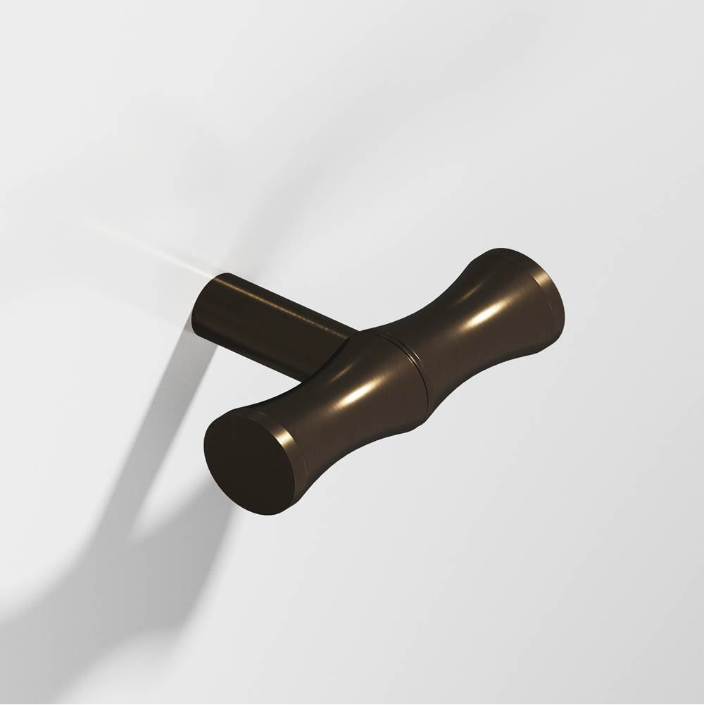 Colonial Bronze - 1.75'' overall, 0.5'' diameter Bamboo, T Cabinet Knob with straight post hand finished in Oil Rubbed Bronze - Oil Rubbed Bronze
