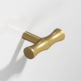 Colonial Bronze - 1.75'' overall, 0.5'' diameter Bamboo, T Cabinet Knob with straight post hand finished in Satin Brass - Satin Brass