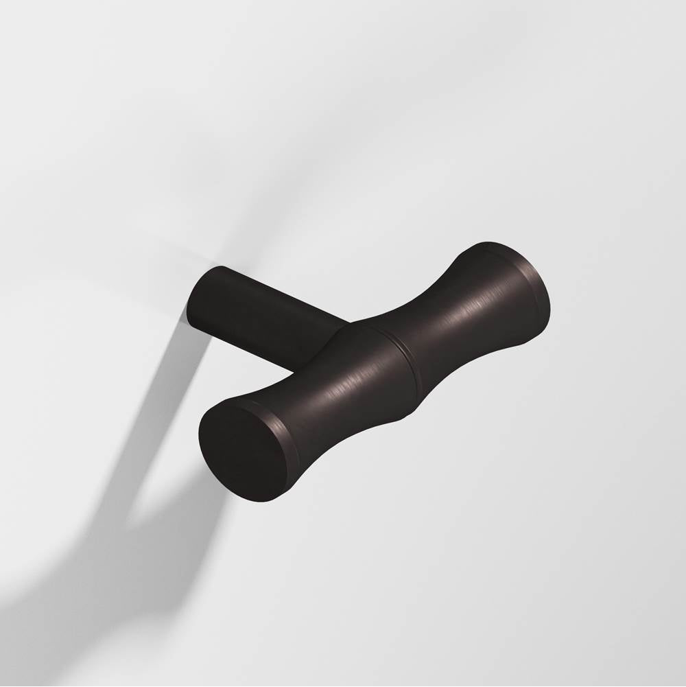 Colonial Bronze - 1.75'' overall, 0.5'' diameter Bamboo, T Cabinet Knob with straight post hand finished in Matte Dark Statuary Bronze - Matte Dark Statuary Bronze