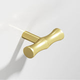 Colonial Bronze - 1.75'' overall, 0.5'' diameter Bamboo, T Cabinet Knob with straight post hand finished in Matte Satin Brass - Matte Satin Brass