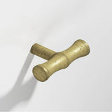 Colonial Bronze - 1.75'' overall, 0.5'' diameter Bamboo, T Cabinet Knob with straight post hand finished in Distressed Antique Brass - Distressed Antique Brass