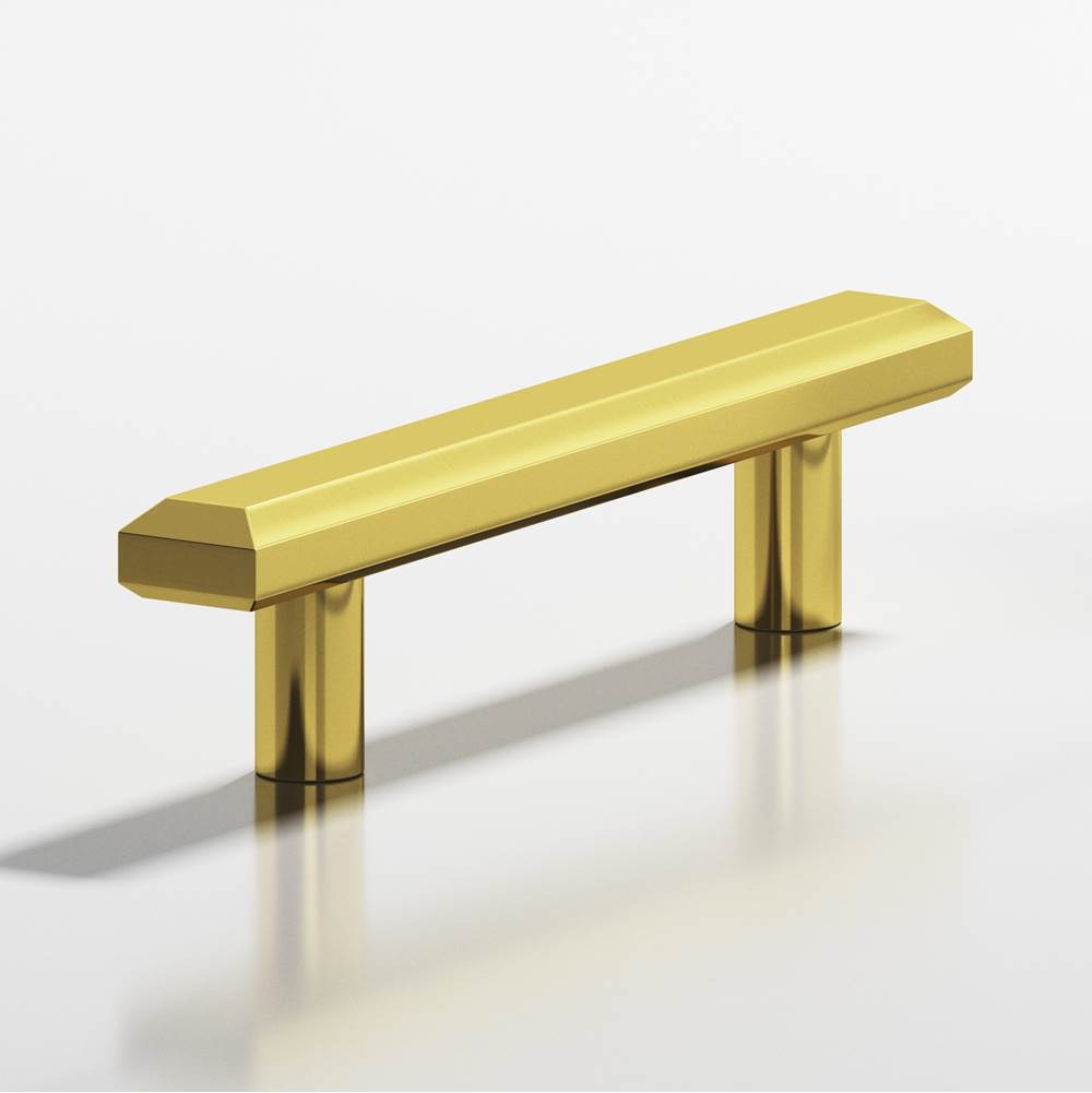 Colonial Bronze - 10'' center-to-center, 14'' overall, 0.75 x 0.5'' Rectangular, beveled Cabinet Pull with straight posts hand finished in French Gold - French Gold