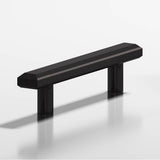Colonial Bronze - 8'' center-to-center, 10'' overall, 0.75 x 0.5'' Rectangular, beveled Cabinet Pull with straight posts hand finished in Satin Black - Satin Black