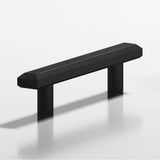 Colonial Bronze - 18'' center-to-center, 22'' overall, 1.25 x 0.5'' Rectangular, beveled Appliance Pull, Door Pull, Shower Door Pull with straight posts hand finished in Matte Satin Black - Matte Satin Black