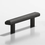 Colonial Bronze - 10'' center-to-center, 14'' overall, 0.75 x 0.5'' Rectangular, beveled Cabinet Pull with straight posts hand finished in Distressed Satin Black - Distressed Satin Black
