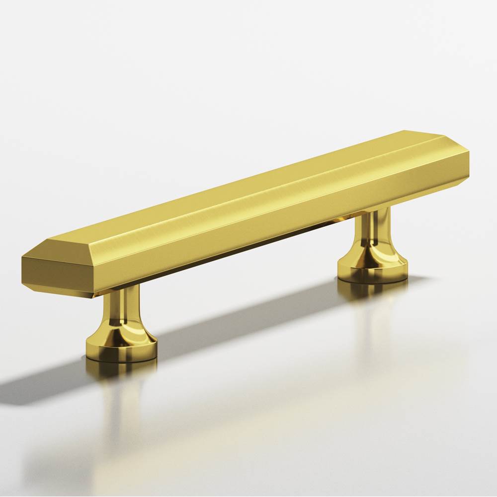 Colonial Bronze - 12'' center-to-center, 16'' overall, 1.25 x 0.5'' Rectangular, beveled Appliance Pull, Door Pull, Shower Door Pull with flared posts hand finished in French Gold - French Gold