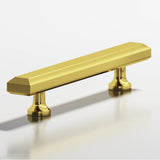 Colonial Bronze - 12'' center-to-center, 16'' overall, 1.25 x 0.5'' Rectangular, beveled Appliance Pull, Door Pull, Shower Door Pull with flared posts hand finished in French Gold - French Gold