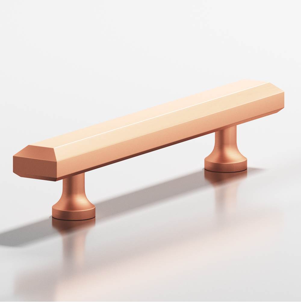 Colonial Bronze - 12'' center-to-center, 16'' overall, 1.25 x 0.5'' Rectangular, beveled Appliance Pull, Door Pull, Shower Door Pull with flared posts hand finished in Matte Satin Copper - Matte Satin Copper