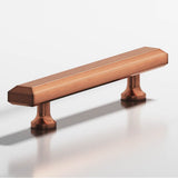 Colonial Bronze - 1.25 x 0.5'' diameter custom length Rectangular, beveled Pull with flared posts hand finished in Antique Copper - Antique Copper
