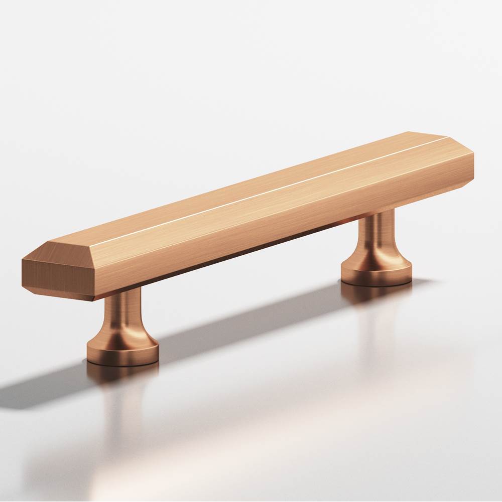 Colonial Bronze - 8'' center-to-center, 10'' overall, 0.75 x 0.375'' Rectangular, beveled Cabinet Pull with flared posts hand finished in Satin Bronze - Satin Bronze