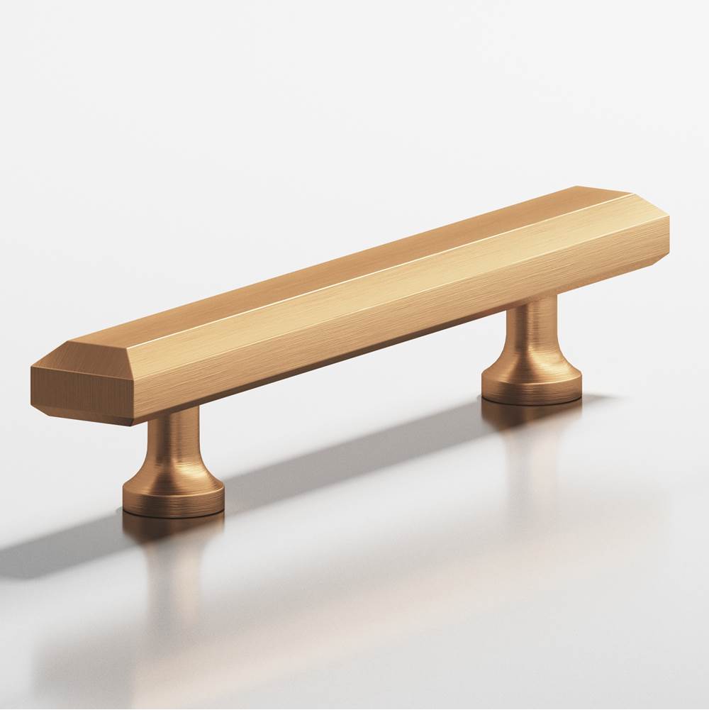 Colonial Bronze - 6'' center-to-center, 8'' overall, 0.75 x 0.375'' Rectangular, beveled Cabinet Pull with flared posts hand finished in Matte Satin Bronze - Matte Satin Bronze