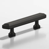Colonial Bronze - 10'' center-to-center, 14'' overall, 0.75 x 0.5'' Rectangular, beveled Cabinet Pull with flared posts hand finished in Frost Black - Frost Black