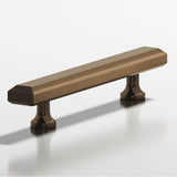 Colonial Bronze - 0.75 x 0.5'' diameter custom length Rectangular, beveled Pull with flared posts hand finished in Light Statuary Bronze - Light Statuary Bronze