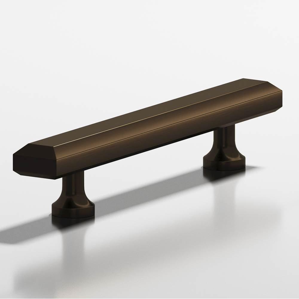 Colonial Bronze - 0.75 x 0.375'' diameter custom length Rectangular, beveled Pull with flared posts hand finished in Oil Rubbed Bronze - Oil Rubbed Bronze