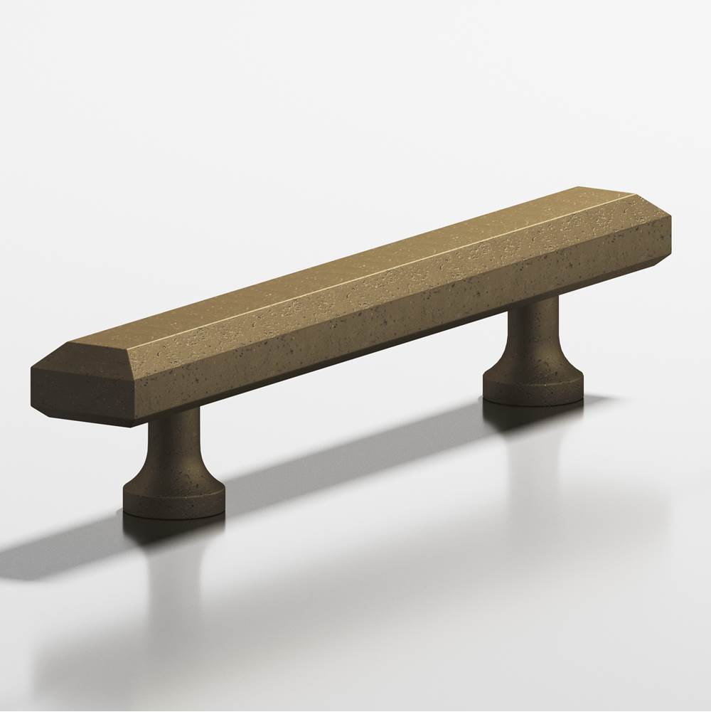 Colonial Bronze - 0.75 x 0.375'' diameter custom length Rectangular, beveled Pull with flared posts hand finished in Distressed Oil Rubbed Bronze - Distressed Oil Rubbed Bronze