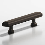 Colonial Bronze - 8'' center-to-center, 10'' overall, 0.75 x 0.375'' Rectangular, beveled Cabinet Pull with flared posts hand finished in Dark Statuary Bronze - Dark Statuary Bronze