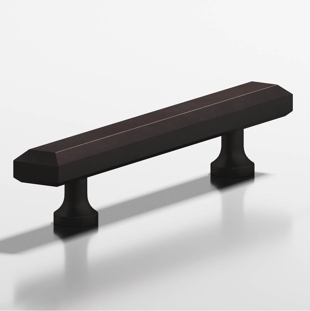 Colonial Bronze - 8'' center-to-center, 10'' overall, 0.75 x 0.375'' Rectangular, beveled Cabinet Pull with flared posts hand finished in Matte Dark Statuary Bronze - Matte Dark Statuary Bronze