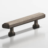Colonial Bronze - 0.75 x 0.5'' diameter custom length Rectangular, beveled Pull with flared posts hand finished in Distressed Pewter - Distressed Pewter