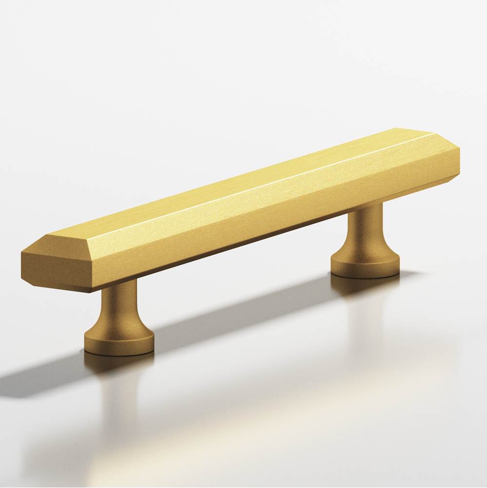 Colonial Bronze - 10'' center-to-center, 14'' overall, 0.75 x 0.5'' Rectangular, beveled Cabinet Pull with flared posts hand finished in Frost Brass - Frost Brass