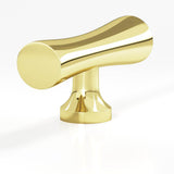 Colonial Bronze - 2'' overall, 0.625'' max diameter Hourglass, T Cabinet Knob with flared post hand finished in Polished Brass - Polished Brass
