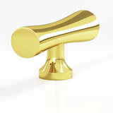 Colonial Bronze - 2'' overall, 0.625'' max diameter Hourglass, T Cabinet Knob with flared post hand finished in French Gold - French Gold