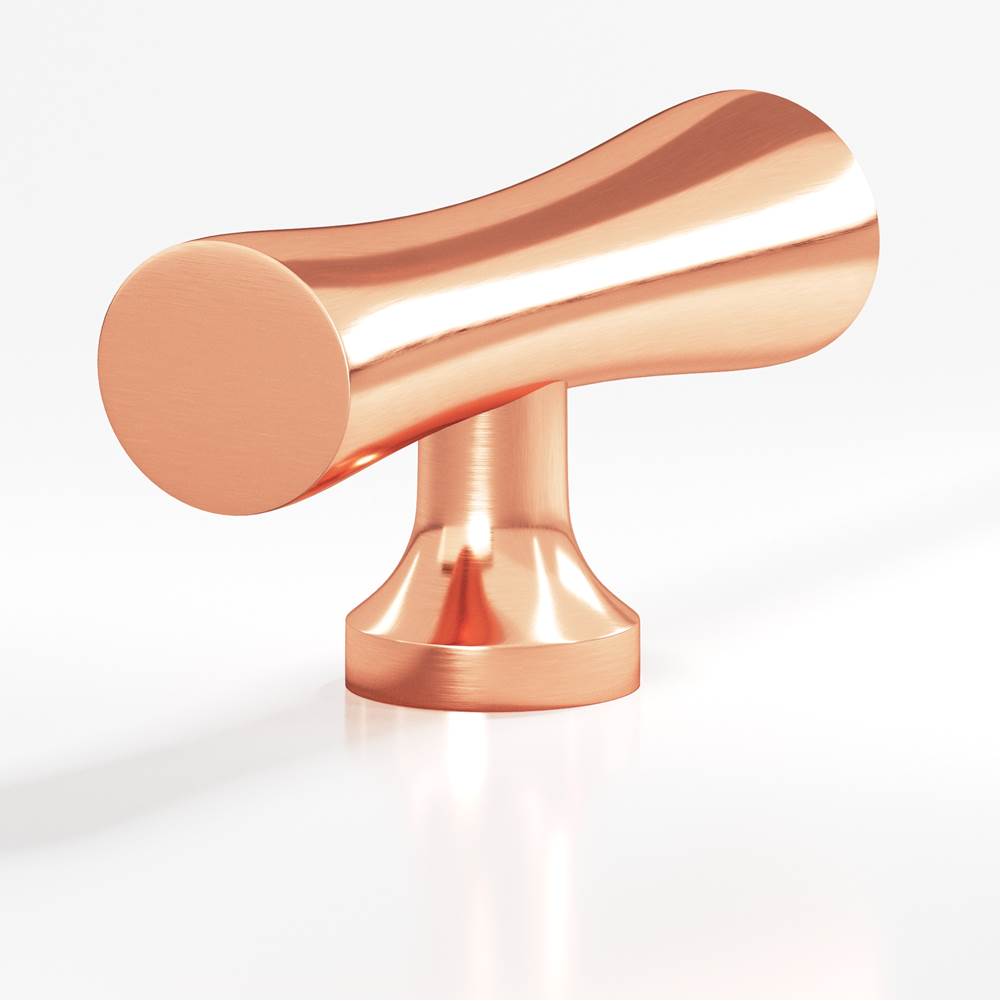 Colonial Bronze - 2'' overall, 0.625'' max diameter Hourglass, T Cabinet Knob with flared post hand finished in Satin Copper - Satin Copper