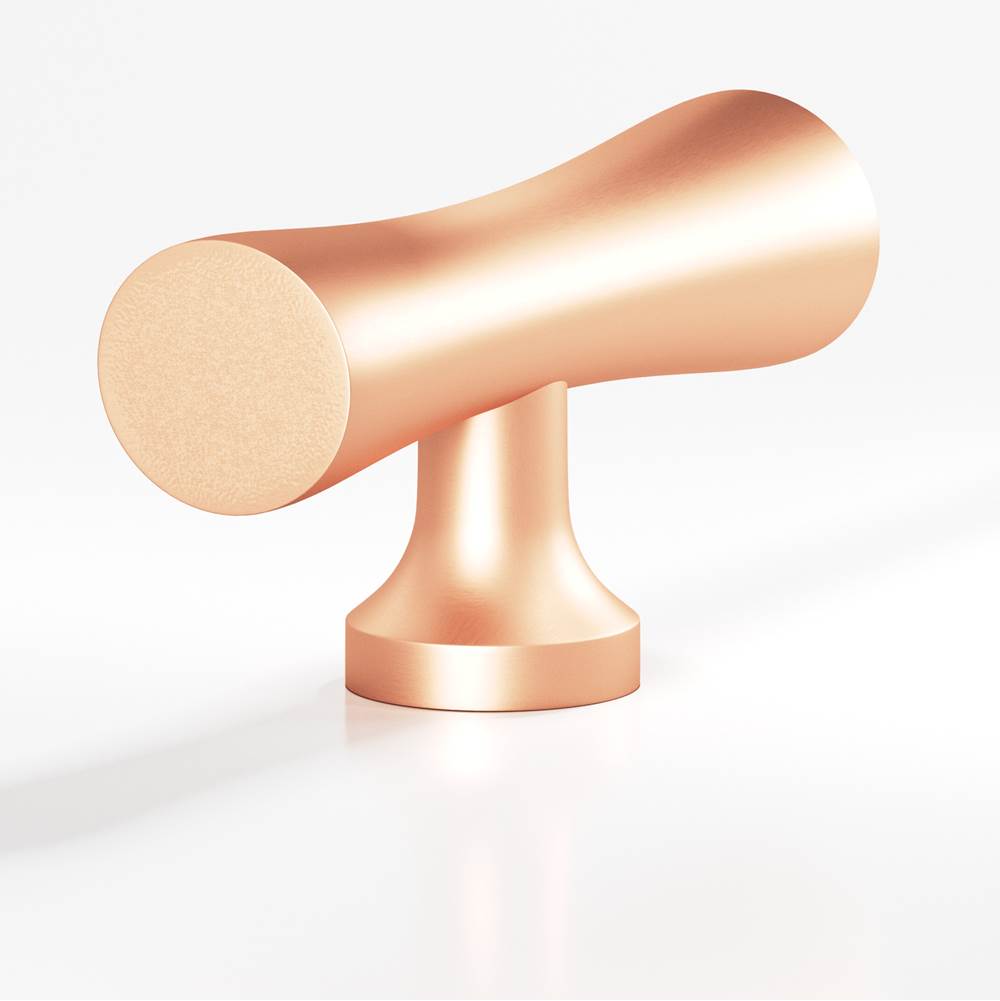 Colonial Bronze - 2'' overall, 0.625'' max diameter Hourglass, T Cabinet Knob with flared post hand finished in Matte Satin Copper - Matte Satin Copper