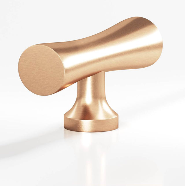 Colonial Bronze - 2'' overall, 0.625'' max diameter Hourglass, T Cabinet Knob with flared post hand finished in Satin Bronze - Satin Bronze